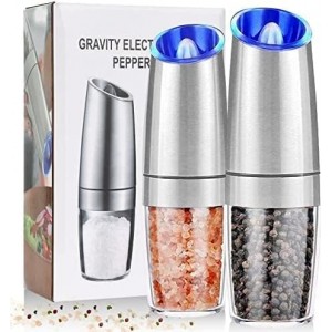 Gravity Electric Salt &amp; Pepper Mill- Stainless Steel- Battery Powered