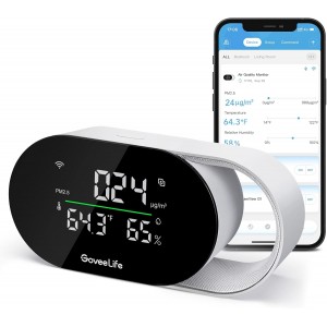 GoveeLife Smart Air Quality Monitor H5106 with PM2.5- WiFi- Temp- Humidity- LED | Wired