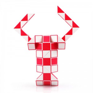 Magnetic Snake Cube (36pc) - Red & White