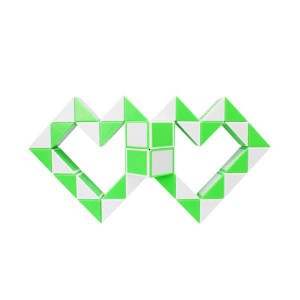 Magnetic Snake Cube (36pc) - Green & White