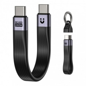 UNITEK C14179A 13CM USB4.0 USB TYPE-C KEYCHAIN CABLE - 240W PD, 40GBPS, 8K @60HZ