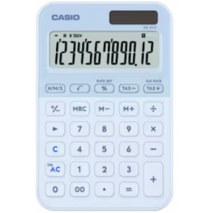 Casio MS-20YC-LB 12 Digit Desk Calculator Light Blue
