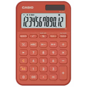 Casio MS-20YC 12 Digit Desk Calculator Red