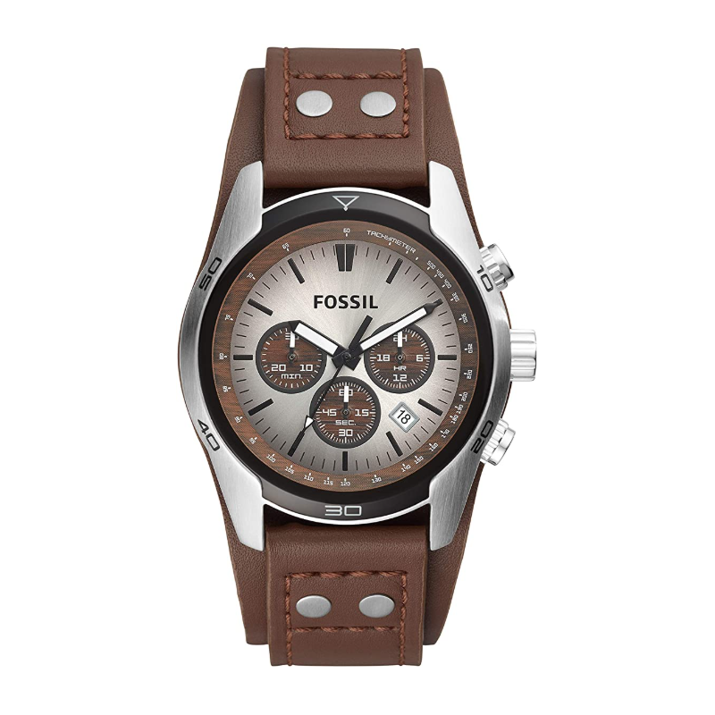 Fossil Men's Coachman Quartz Stainless Steel and Leather Watch - Brown