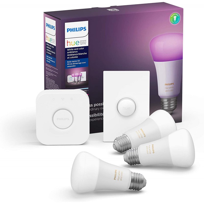 Philips Hue White and Color LED Smart Button Starter Kit (Works with Alexa, Apple HomeKit & Google Assistant)