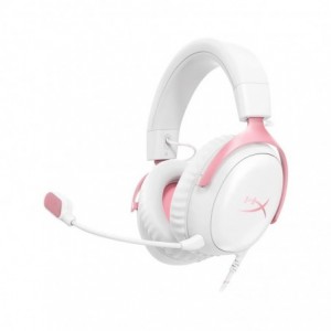 HP HyperX Cloud III Wired Gaming Headset White &amp; Pink