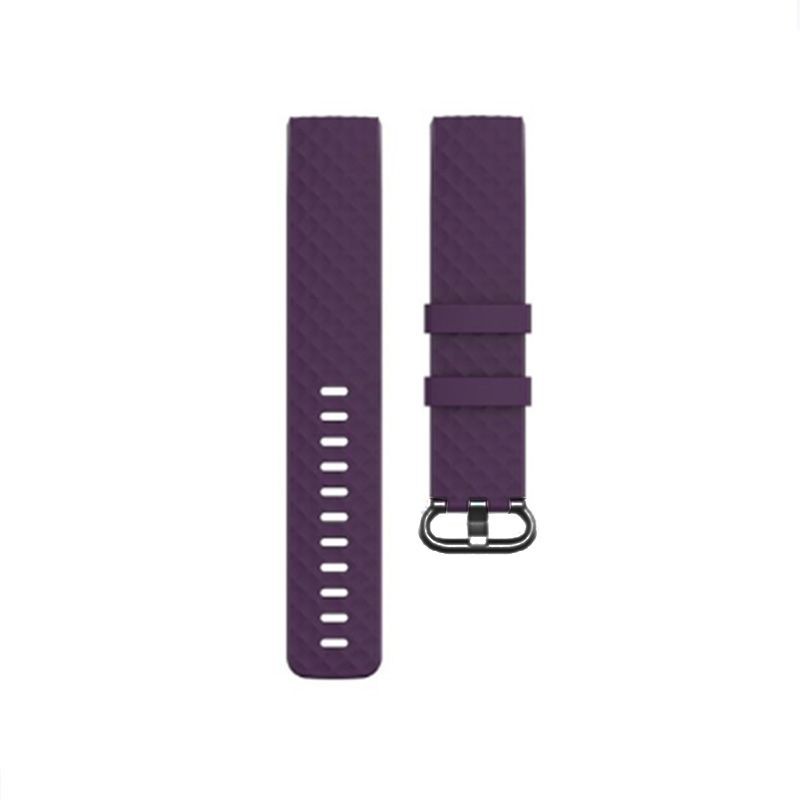Fitbit Charge 3 Silicone Watch Strap with Plastic Buckle (Large) -Purple