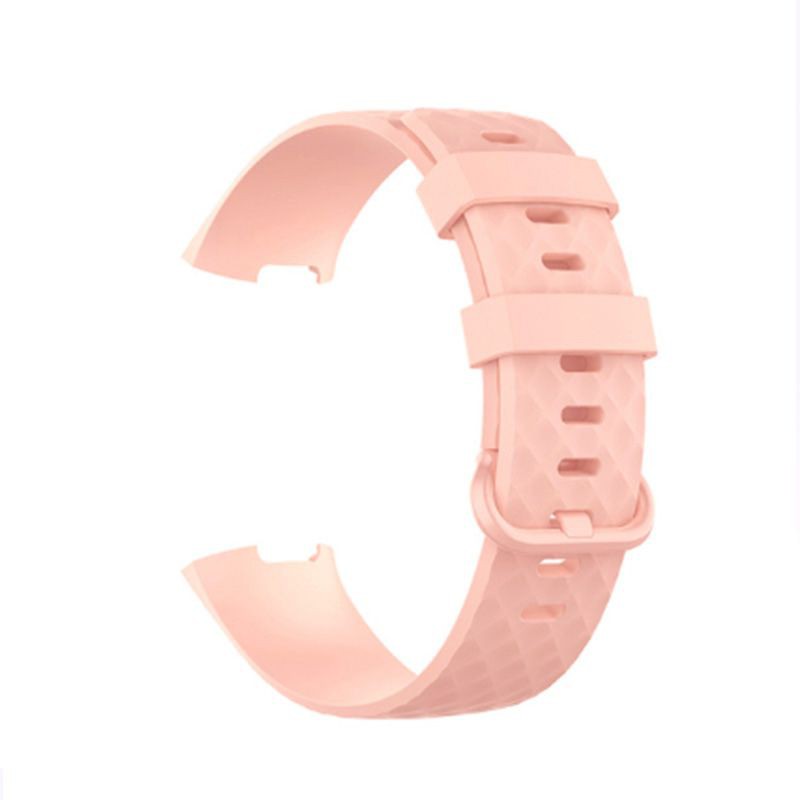 Fitbit Charge 3 Silicone Watch Strap with Plastic Buckle (Large) -Soft Pink