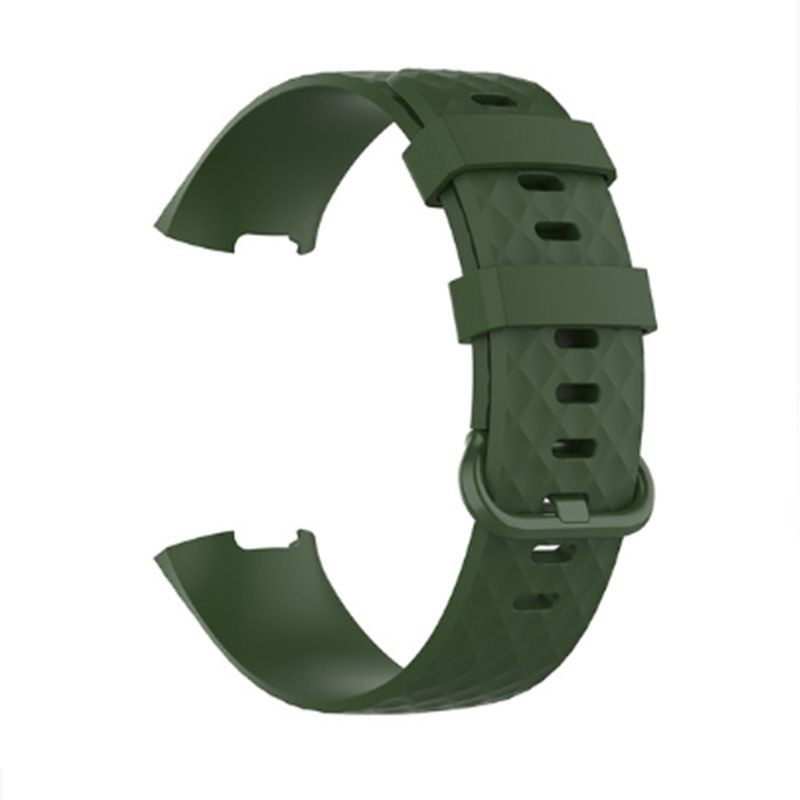 Fitbit Charge 3 Silicone Watch Strap with Plastic Buckle (Large) -Seaweed Green