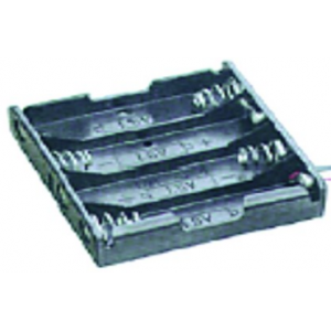 4 Pole AAA Open Battery Holder with 150mm Tails