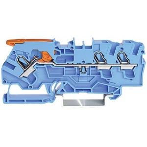 4mm² Lever and Cage Clamp Blue Feed-Through Terminal Block 3
