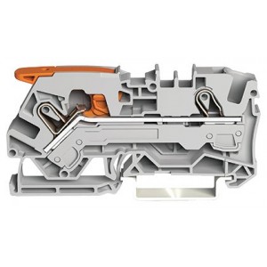 6mm² Lever and Cage Clamp Grey Terminal Block Feed-Through 2