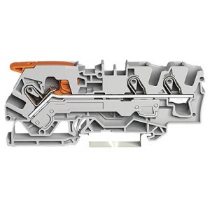 6mm² Lever and Cage Clamp Grey Feed-Through Terminal Block 3