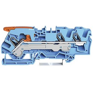 6mm² Lever and Cage Clamp Blue Feed-Through Terminal Block 3