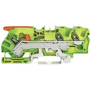 6MM² Lever + Cage Clamp Green/Yellow Earth Terminal Block 3