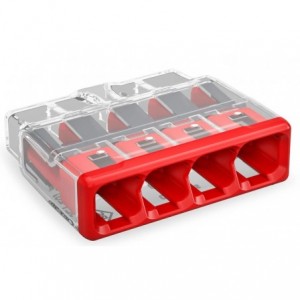 Wago 2773 Push-In 4-Way Splicing Connector 0.75-4mm2 Red