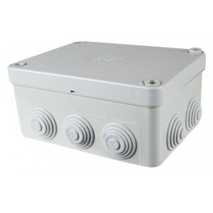 Grey Enclosure with Lid and Stepped Glands - 150x110x70 IP56