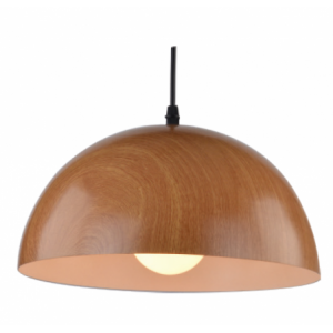 230VAC 100W 1xE27 Pendant Woodgrain 300MM