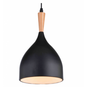 230VAC 100W 1XE27 Pendant Black Wood 170mm
