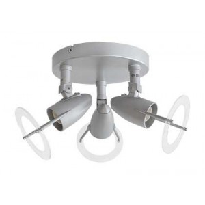 Silver 3 x E14 R50 25W Max Spot Light Fitting
