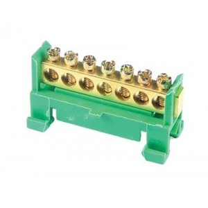 70A 7-WAY Din Mount Terminal Strip Green