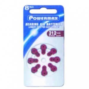 1.4V Zinc Air Hearing Aid Batteries ZA312/DA312 Pack of 8