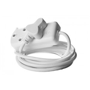 10M White Extension Cord 16A C/W Janus Coupler