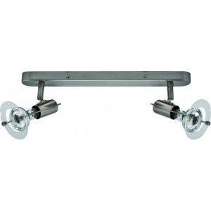 230VAC 2x40W E14 R50 Spotlight Fitting Satin Chrome