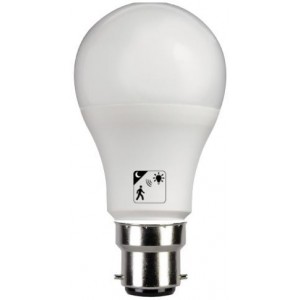 230VAC 10W Cool White LED PIR/LUX Sensor Lamp B22