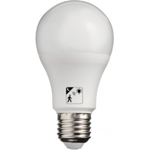 230VAC 10W Warm White LED PIR/LUX Sensor Lamp E27