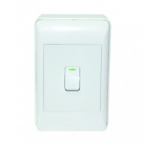 1-Lever 1-Way White Switch 2x4 with Surface Box