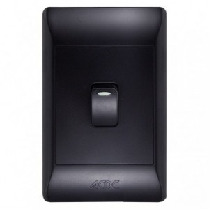 1-Lever 1-Way Switch 2x4 with Black Cover Plate
