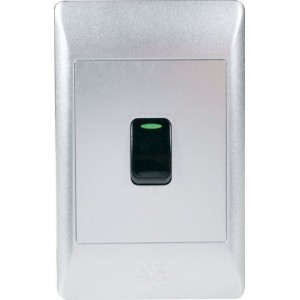 1-Lever 1-Way Switch 2x4 with Silver Cover Plate
