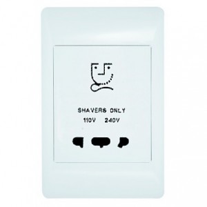 Shaver Socket Outlet 110/230V C/W White Cover Plate