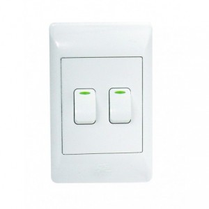 2-Lever 2-Way Switch 2x4 with White Cover Plate