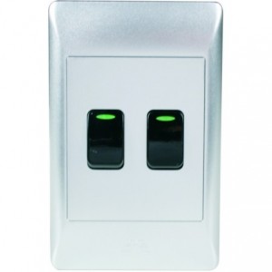2-Lever 2-Way Switch 2x4 with Silver Cover Plate