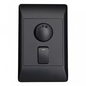 500W Rotary Dimmer ON/OFF Switch with Black Cover Plate