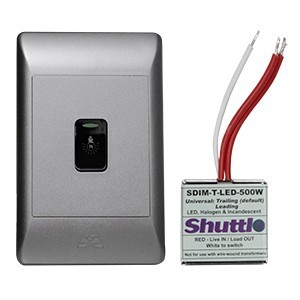 500W Push Button Dimmer ON/OFF C/W Silver Dim Module