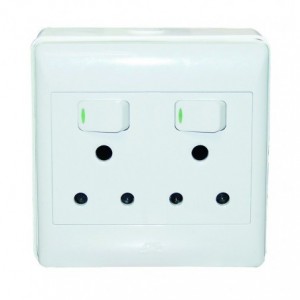 2x16A Switched Socket Outlet 4x4 with Surface Box