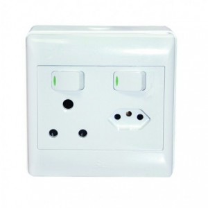 1x16A + 1 Euro Switched Socket Outlet 4x4 with Surface Box