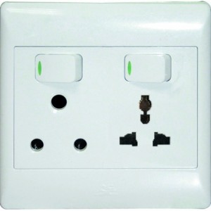 1x16A + 10A Multi Socket Outlet 4x4 C/W White Cover
