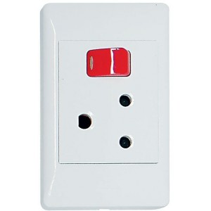 1 x 16A Dedicated White Switched Socket Outlet 2x4