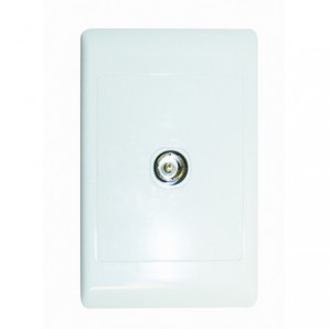 TV Socket Outlet (Female) 2x4 with White Cover Plate