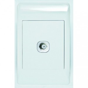 SAT/TV Outlet 2x4 with White Cover Plate