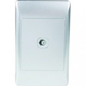 SAT/TV Outlet 2x4 with Silver Cover Plate