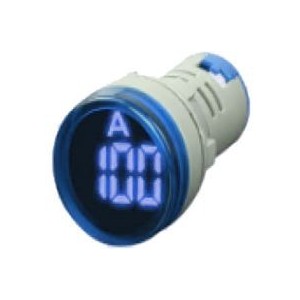 BLUE LED AMP DISPLAY 50-450VAC 28mm ROUND FACE c/w CT