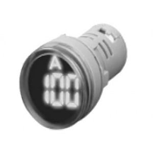 White LED Amp Display 50-450VAC 28mm Round Face with CT