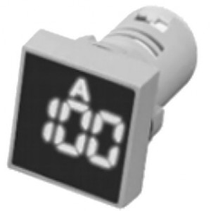 White LED Amp Display 50-450VAC 28mm Square Face c/w CT