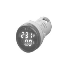 White LED Amp/Volt Display 50-500VAC 28mm Round c/w CT