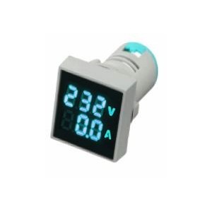 Blue LED Amp/Volt Display 50-500VAC 28mm Square c/w CT
